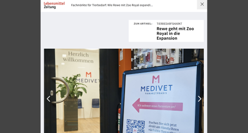 Screenshot von der Quelle Lebensmittelzeitung #rewe #expansion