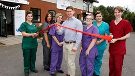 cutting the ribbon